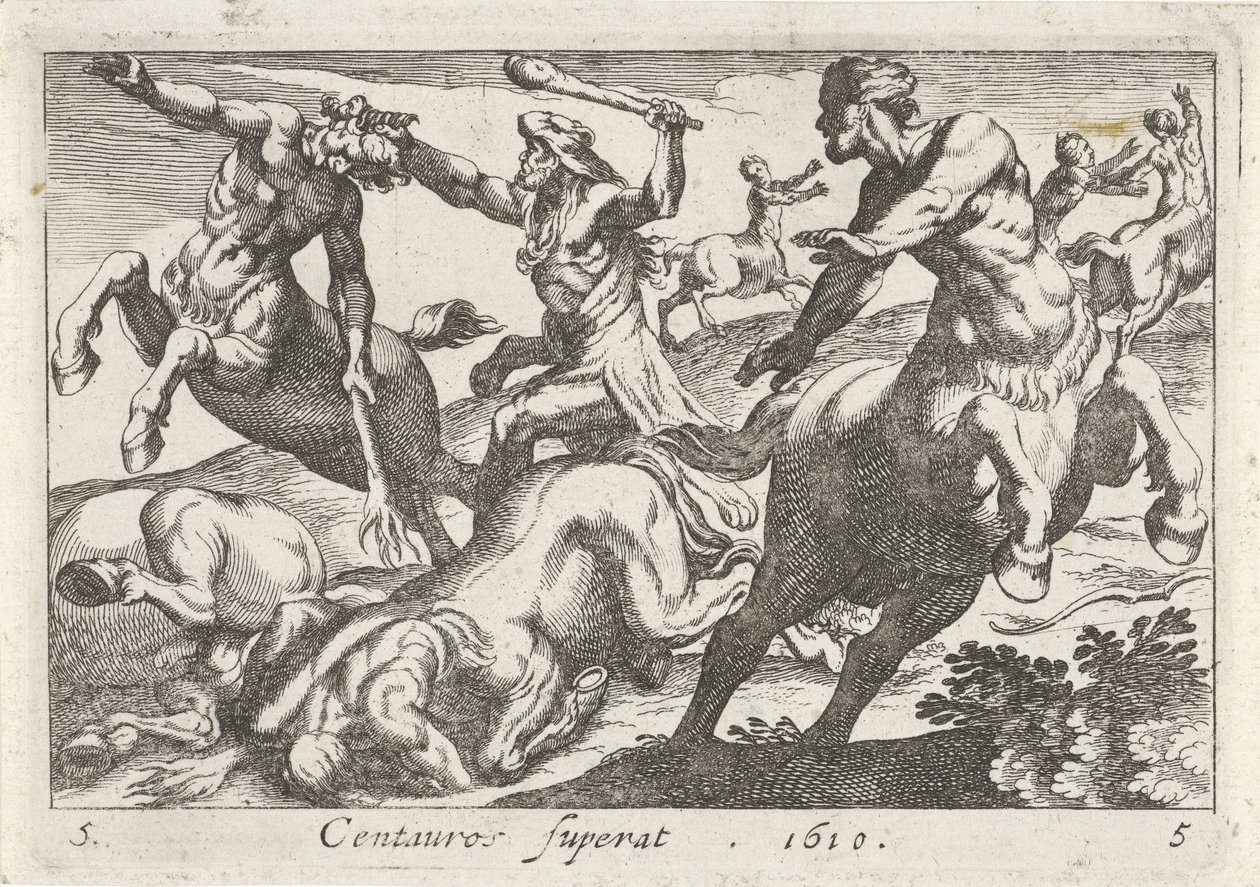 Hércules em combate com os centauros de Simon Frisius