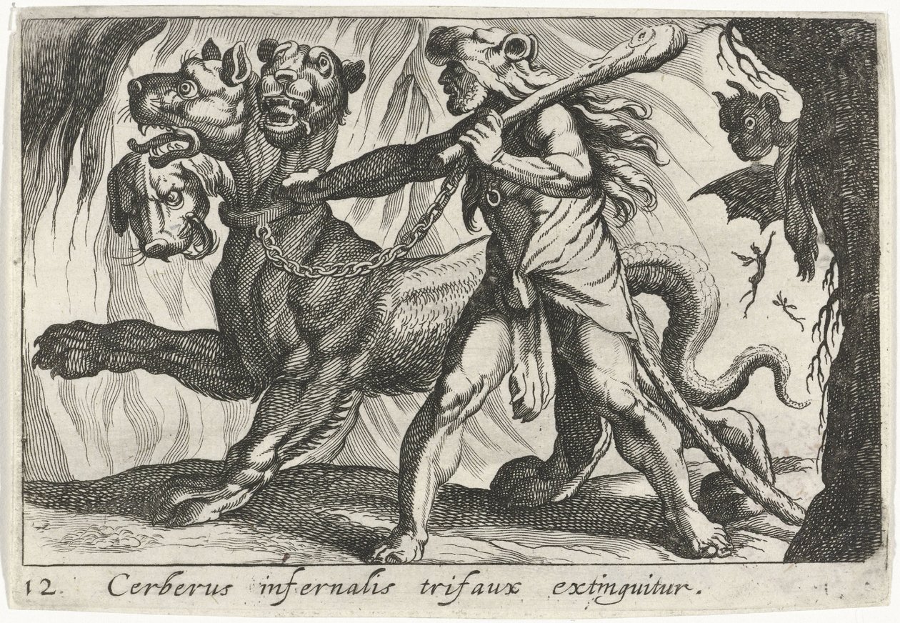Hércules captura Cérbero de Simon Frisius