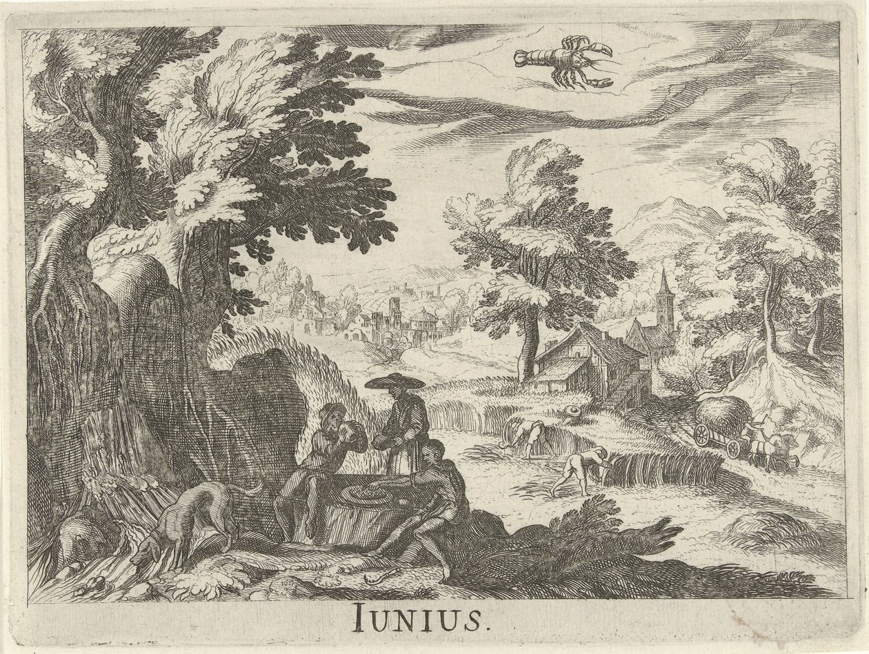 Junho Junius (título no objeto) Doze meses (título da série) de Simon Frisius