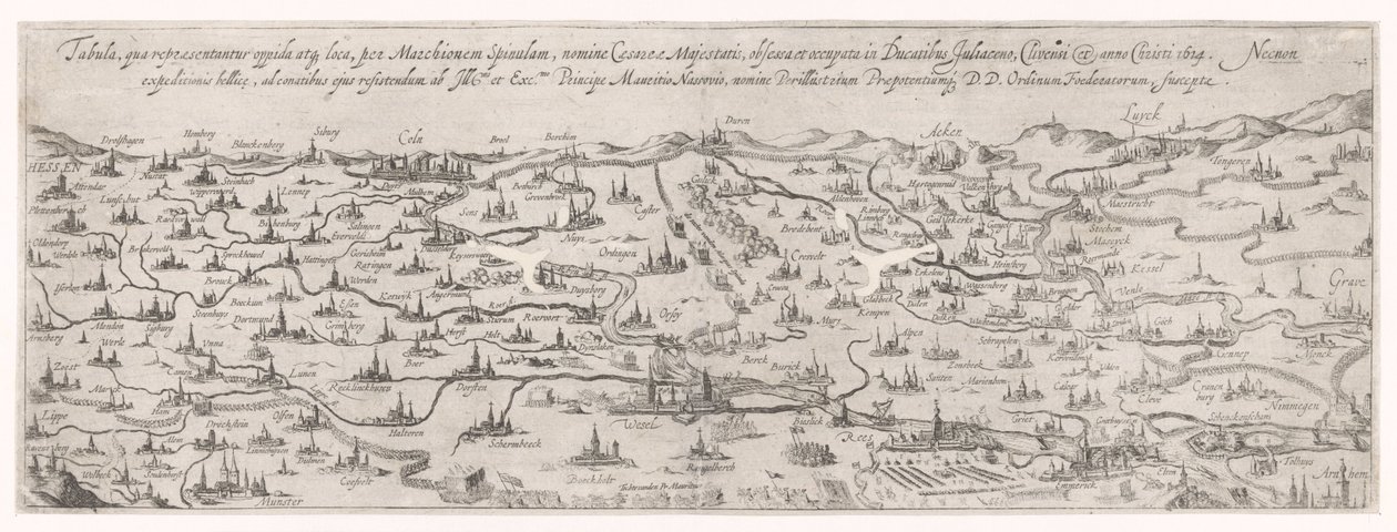 Mapa do ducado de Gulik, 1614 de Simon Frisius