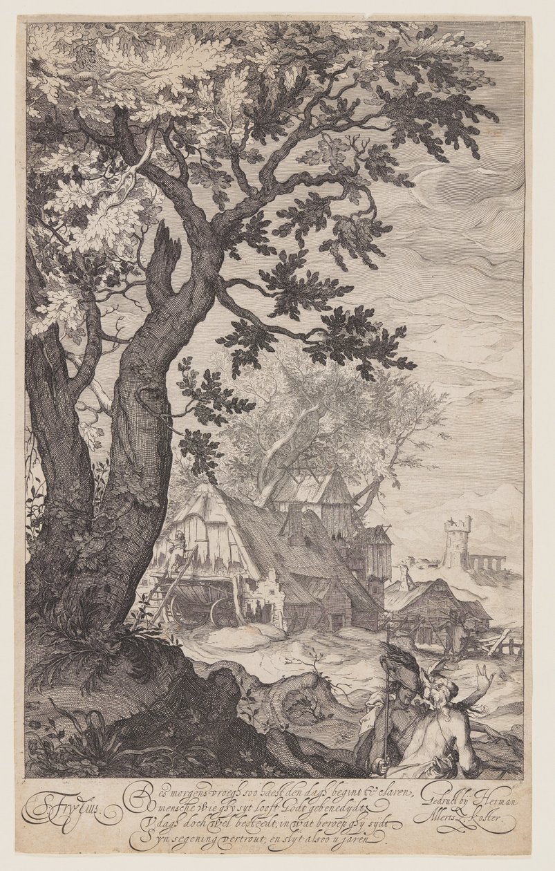 Paisagem com uma casa de campo de Simon Frisius