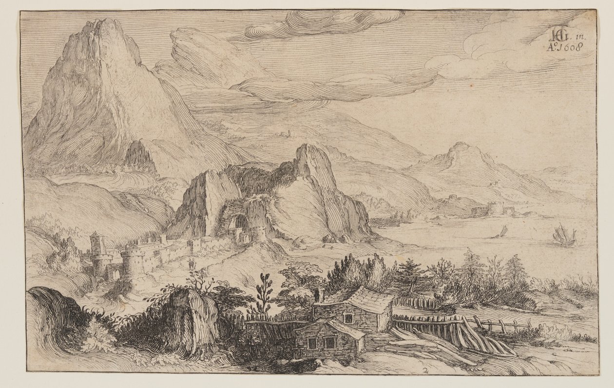 Paisagem de montanha de Simon Frisius