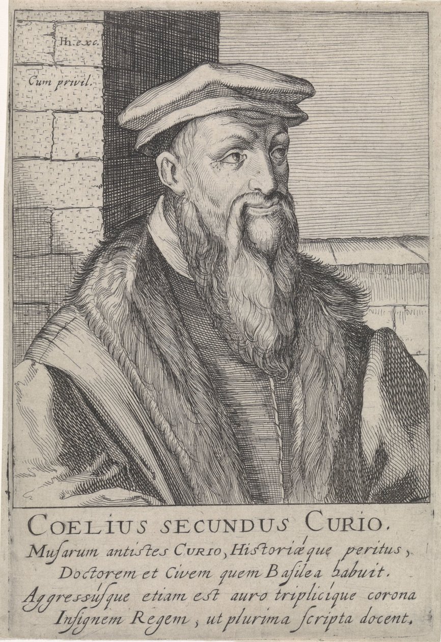 Retrato de Caelius Secundus Curio de Simon Frisius