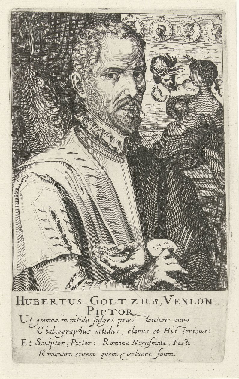 Retrato de Hubert Goltzius de Simon Frisius