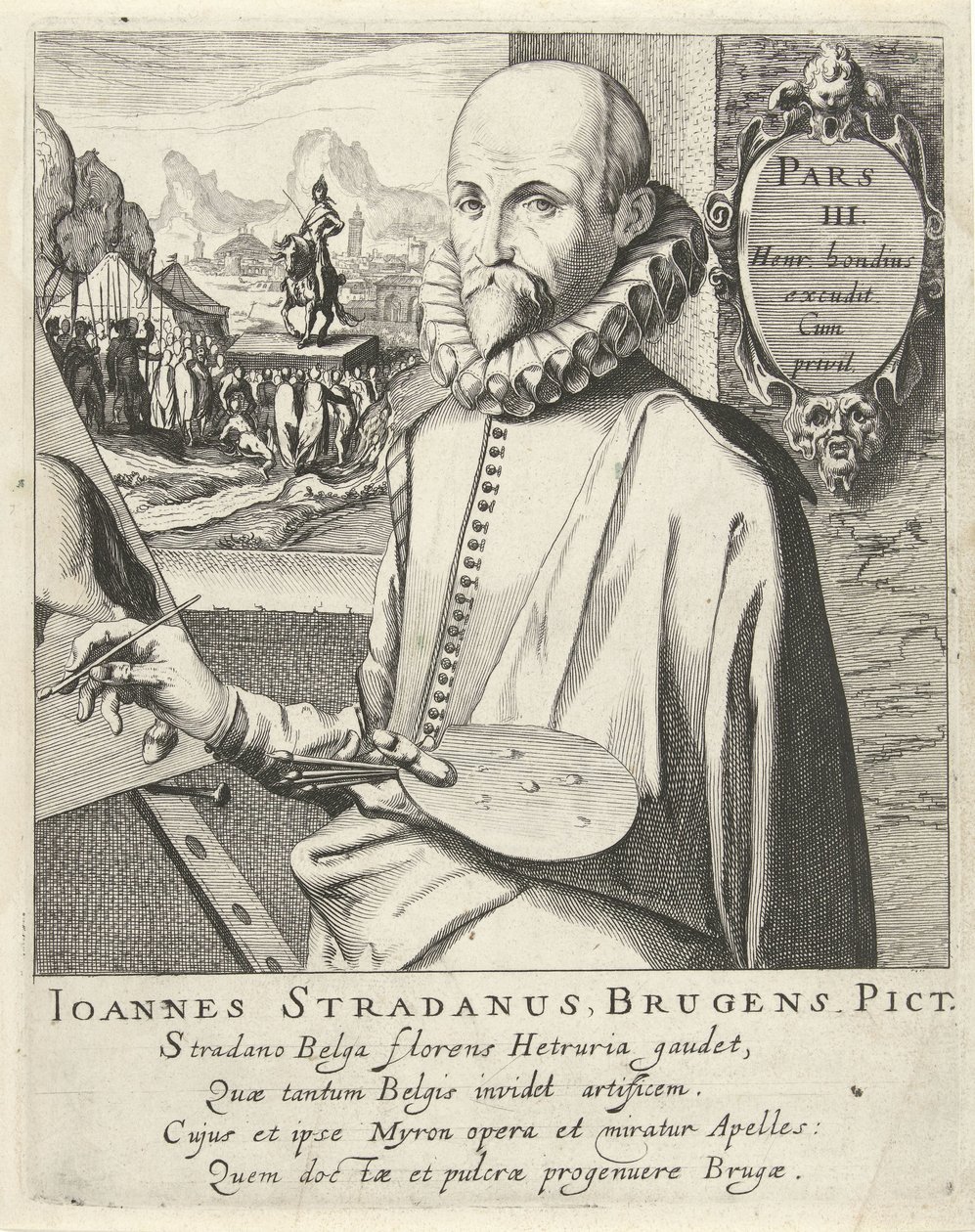 Retrato de Jan van der Straet de Simon Frisius