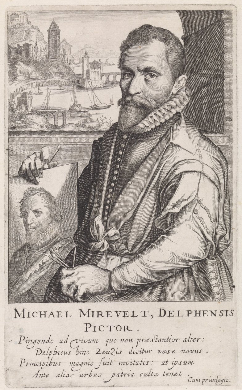 Retrato de Michiel Jansz. van Mierevelt de Simon Frisius