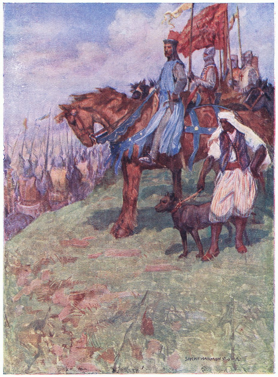 O bom rei estava sentado a cavalo, a meio caminho da montanha de Simon Harmon Vedder