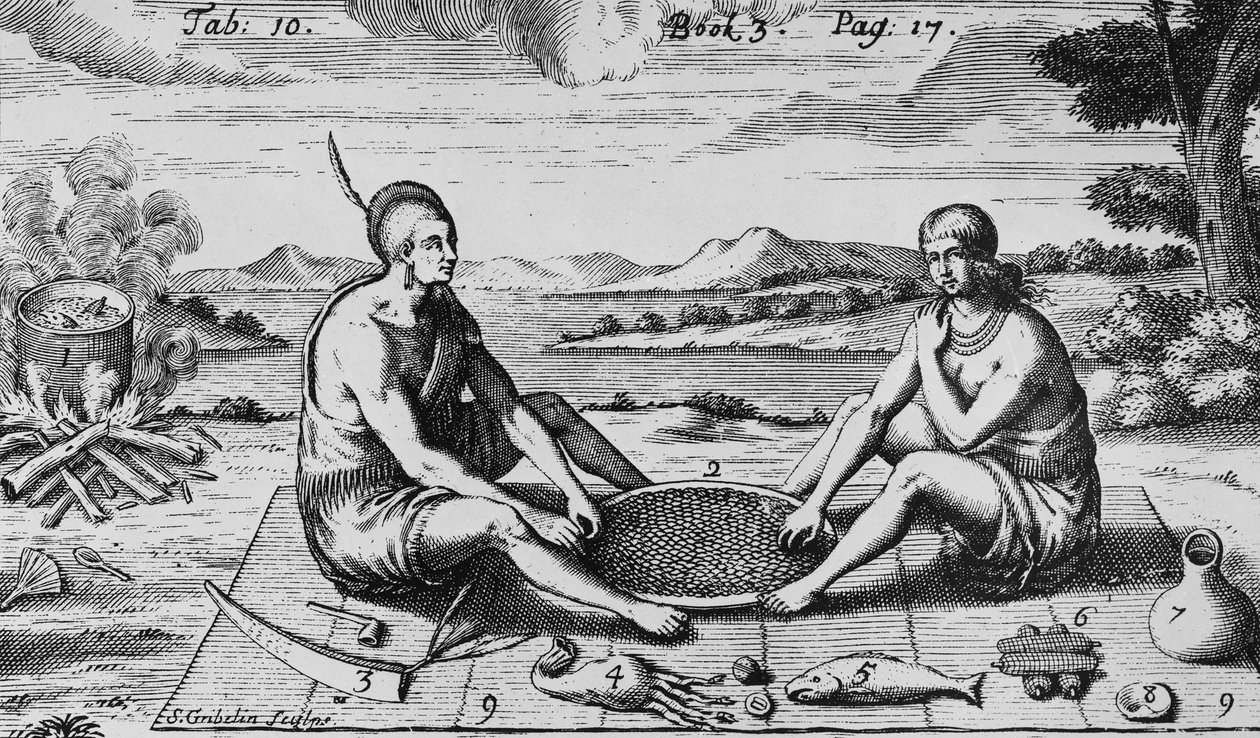 Um homem e sua esposa no jantar, 1705 de Simon II Gribelin