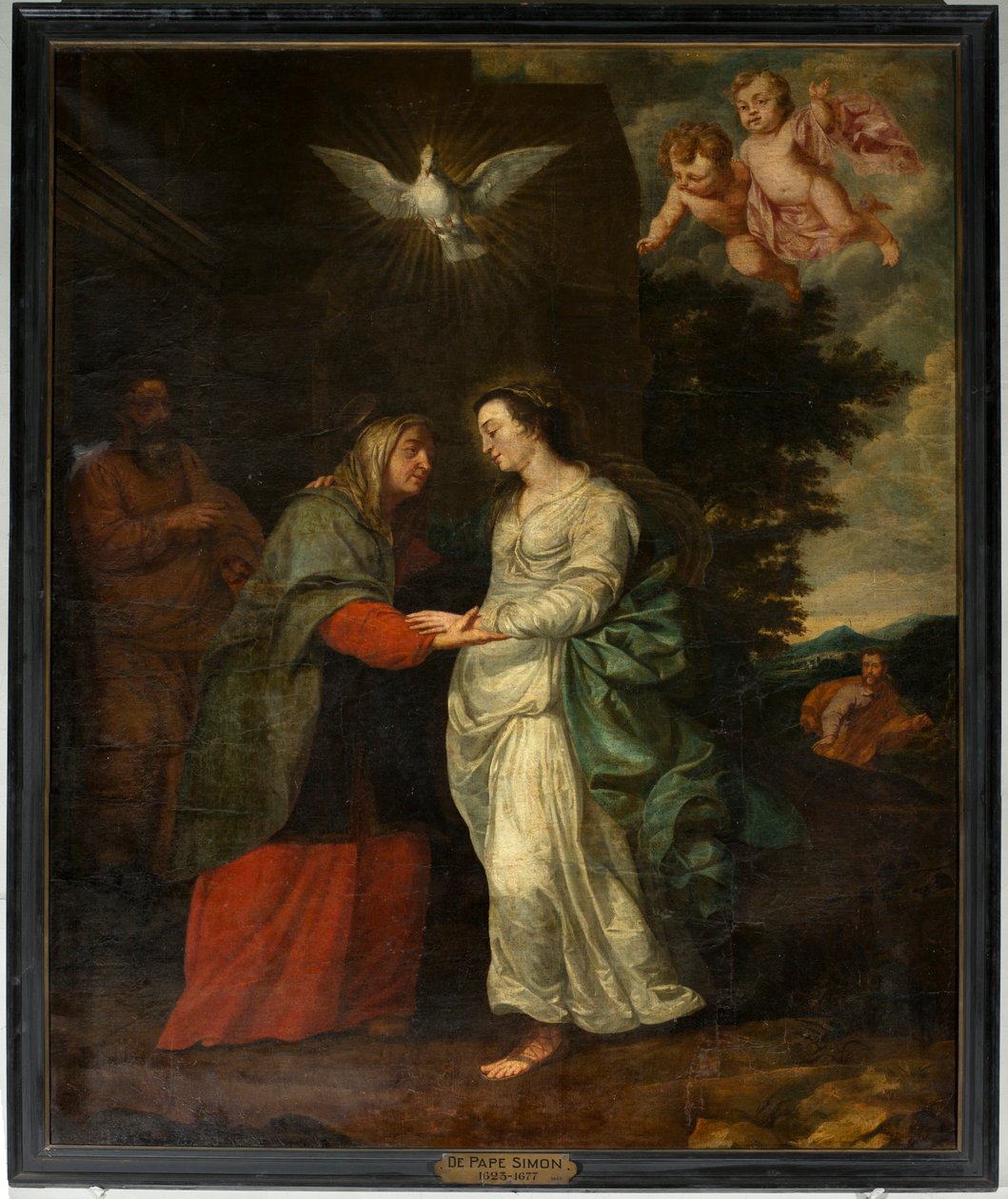 Igreja paroquial (Parochiekerk Sint-Eligius). Quadro. "Maria visitando Elisabeth". Simon De Pape. século XVII. de Simon II de Pape