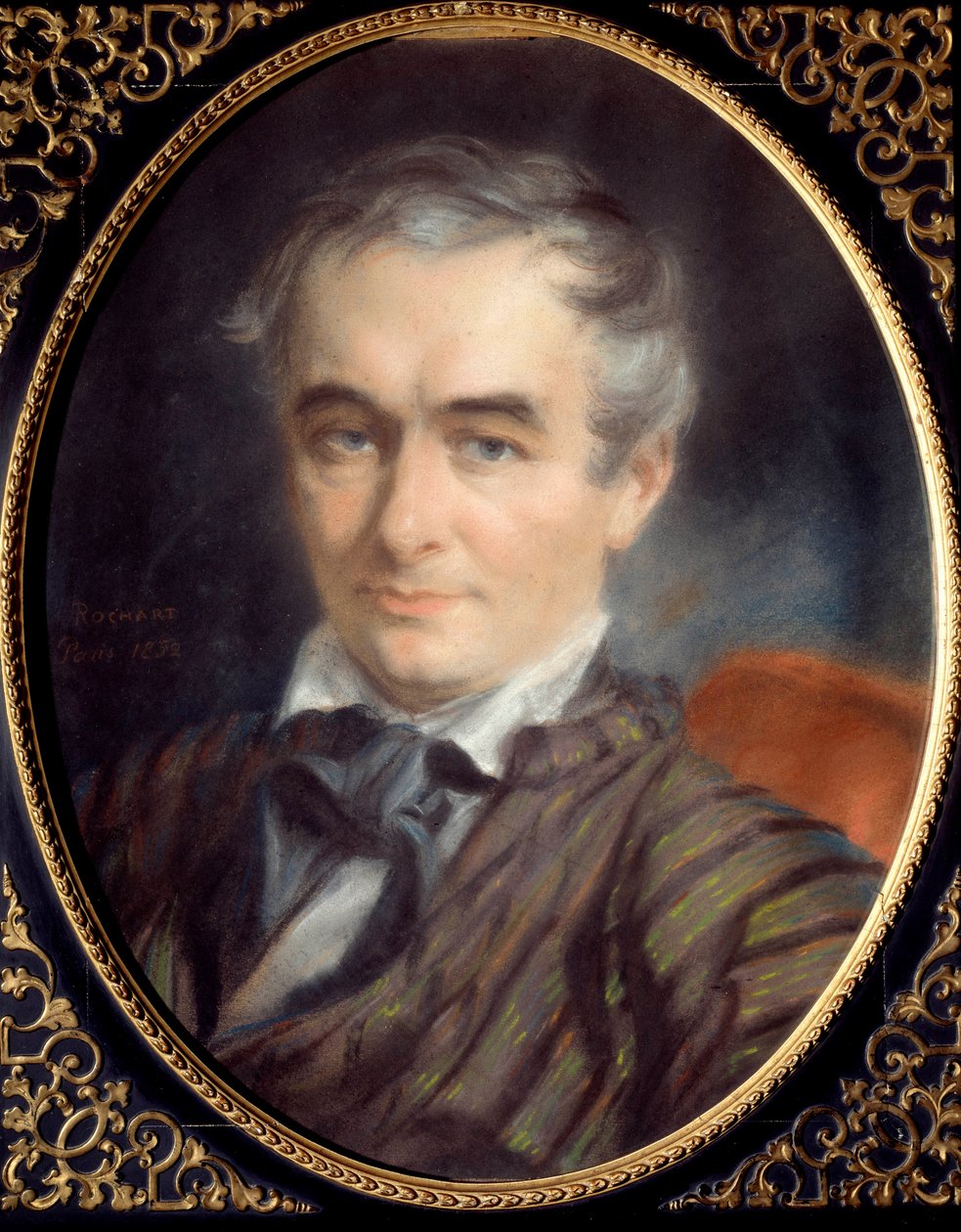 Retrato de Prosper Merimee (1803-1870), escritor, historiador e arqueólogo francês. Pintura de Simon Rochart (1788 - 1872) de Simon Jacques Rochard