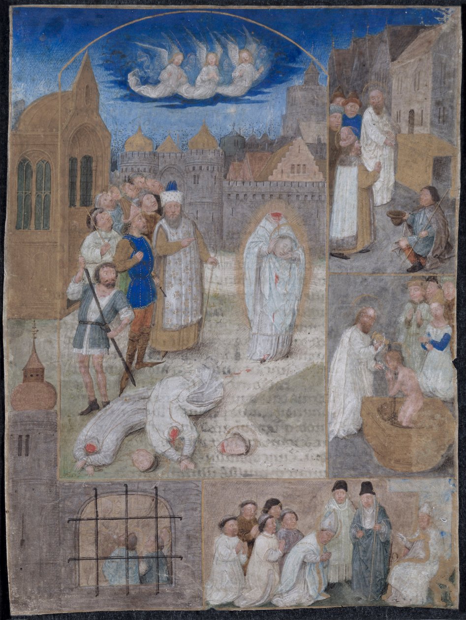 Folha extirpada de um breviário de Charles the Bold e Margaret of York: The Martyrdom of Saint Denis de Simon Marmion
