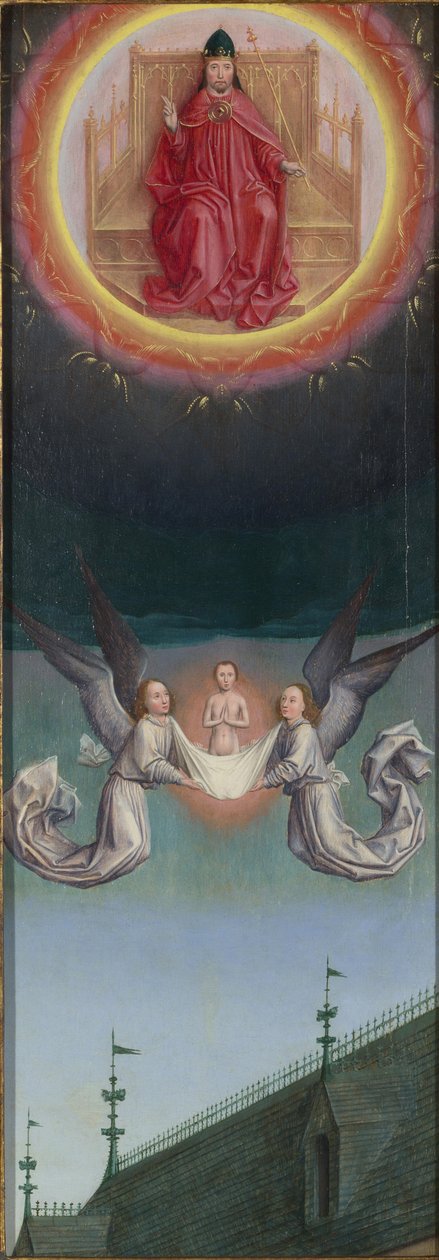 A alma de São Bertin levada a Deus a partir do retábulo de São Bertin, ca 1459 de Simon Marmion