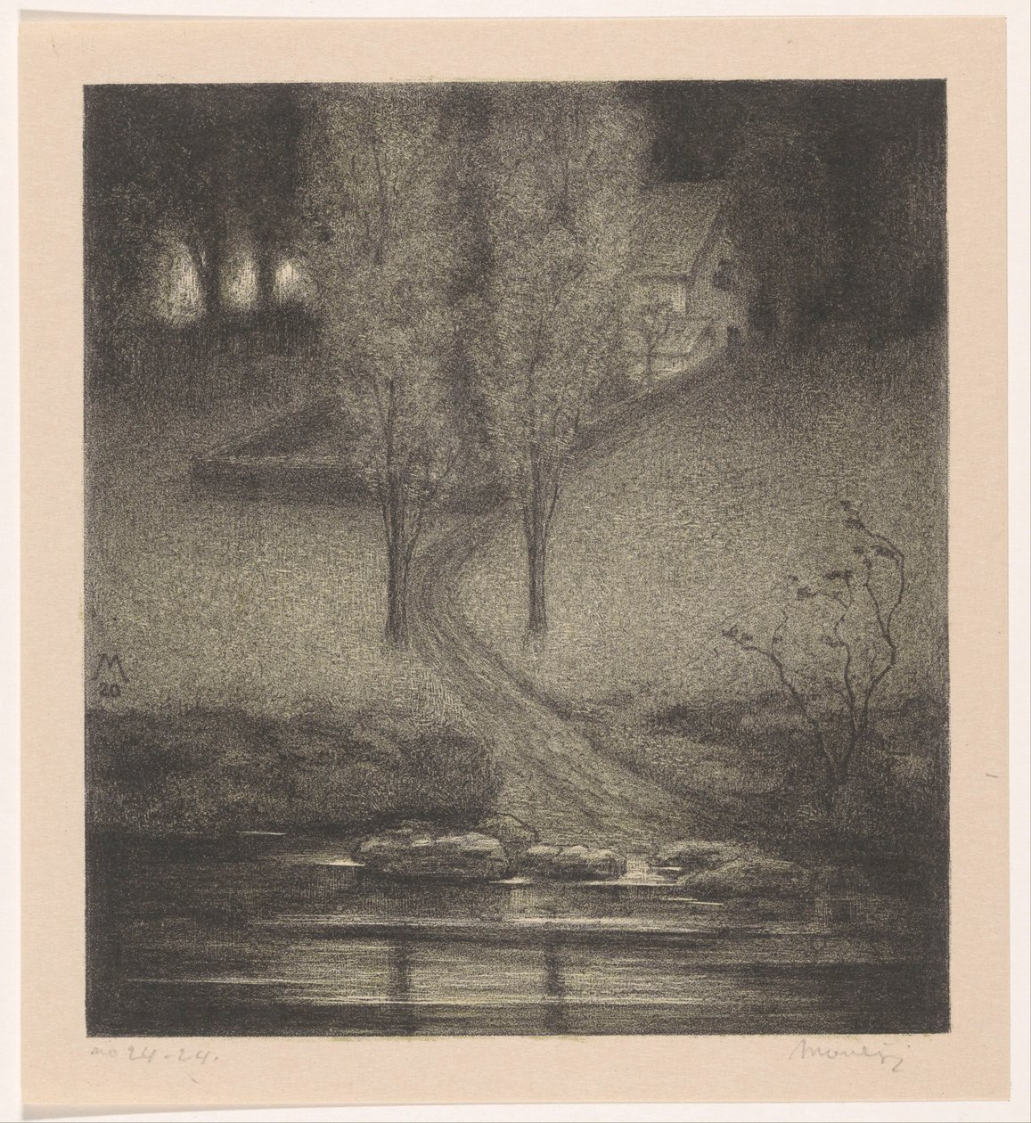 Choupos num ribeiro de Simon Moulijn (signed by artist)