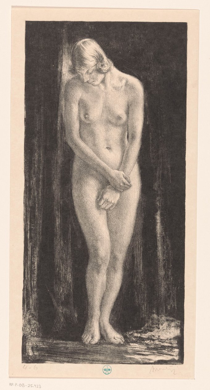 Mulher nua em pé de Simon Moulijn (signed by artist)