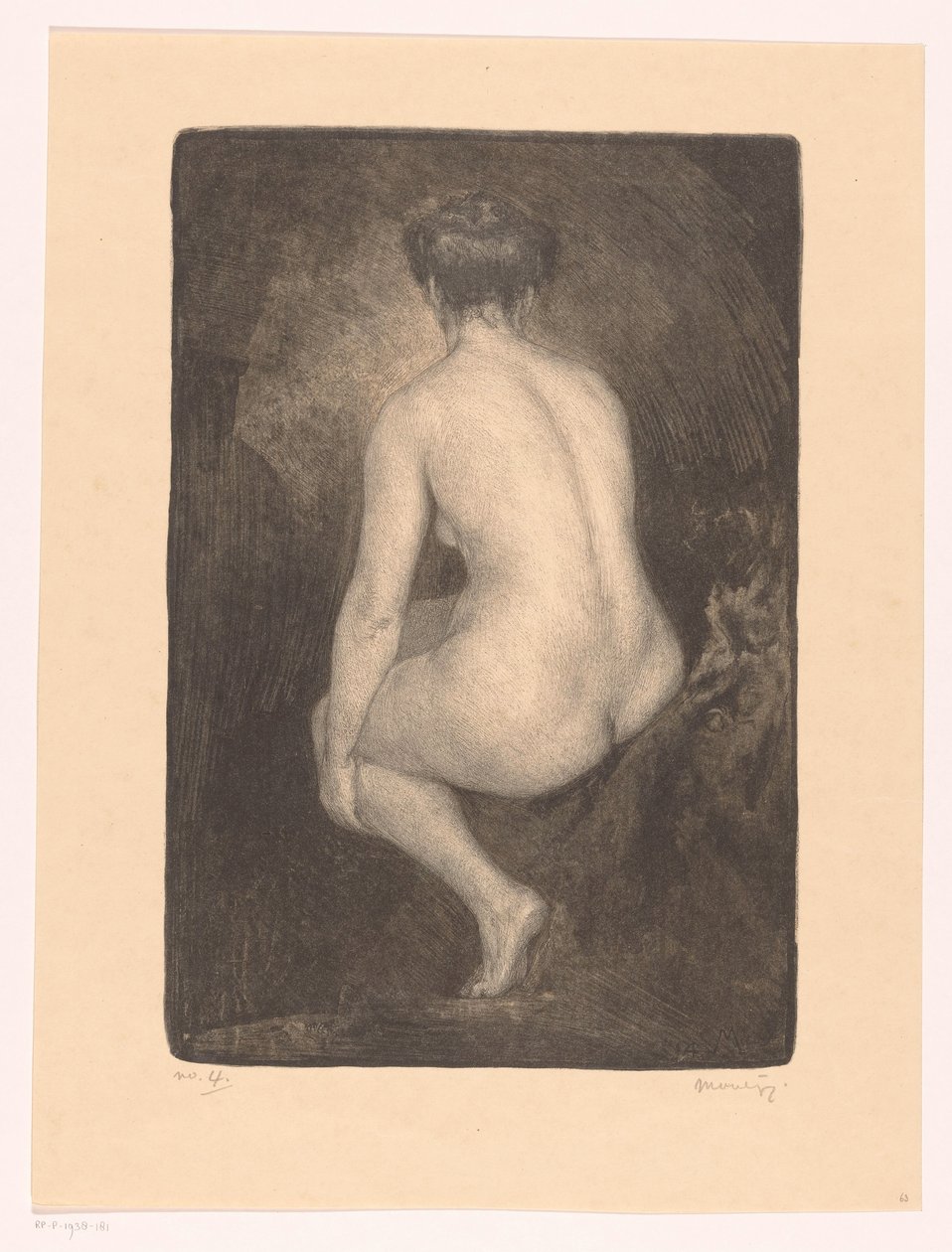 mulher nua sentada de Simon Moulijn (signed by artist)