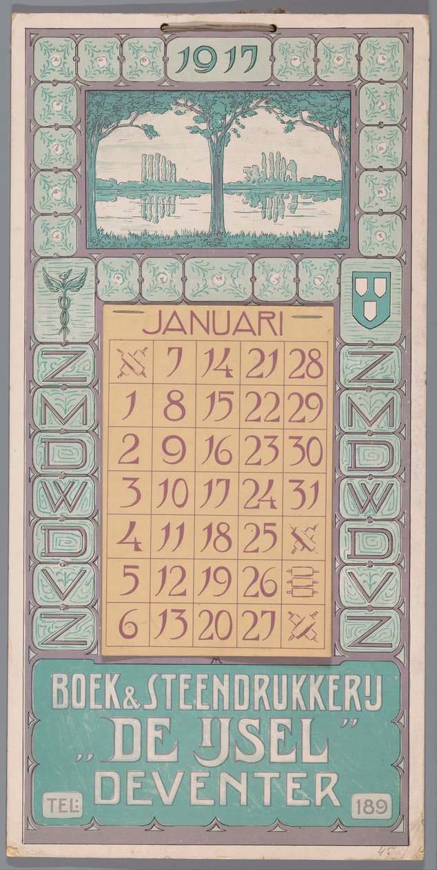 Calendário 1917 de Simon Moulijn