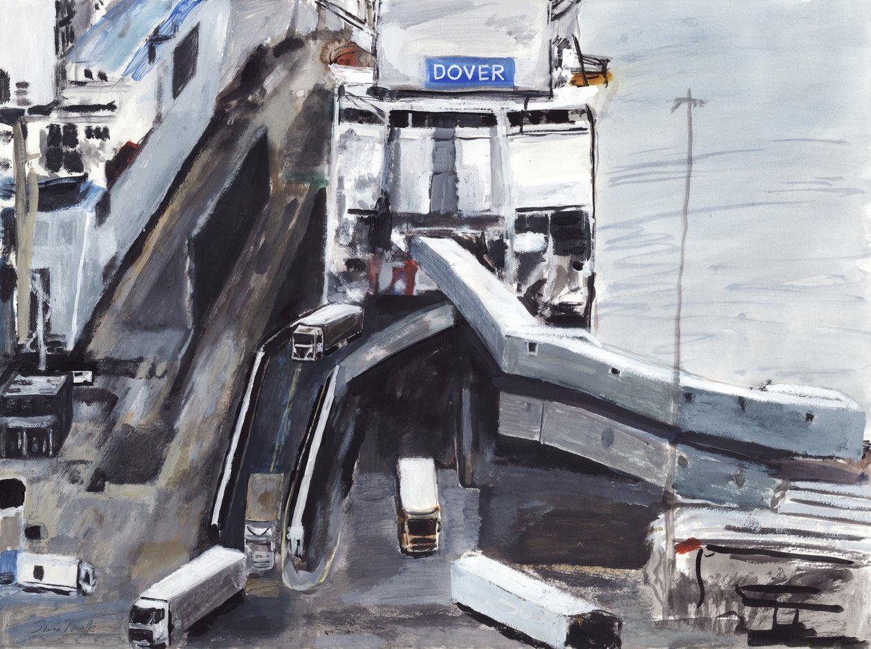 Dover, 2019 (acrílico, aguarela, guache e tinta sobre papel) de Simon Neville