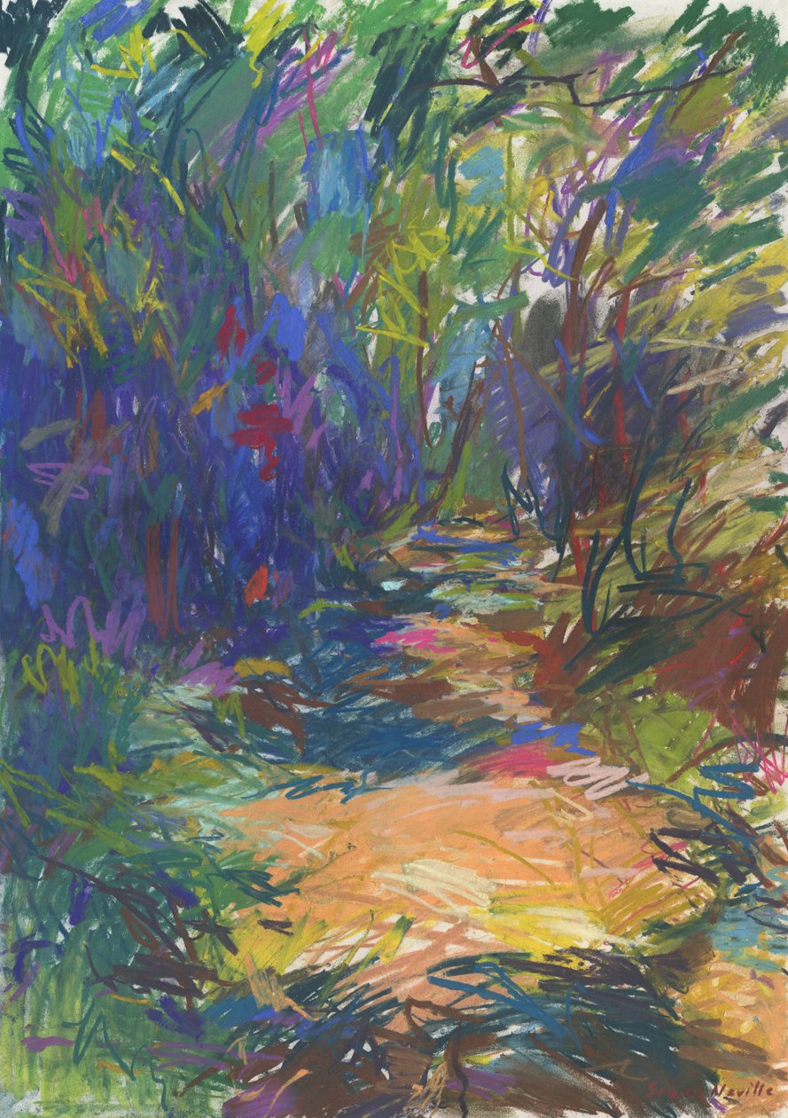 Caminho do bosque n.º 24, 2024 (pastel sobre papel) de Simon Neville