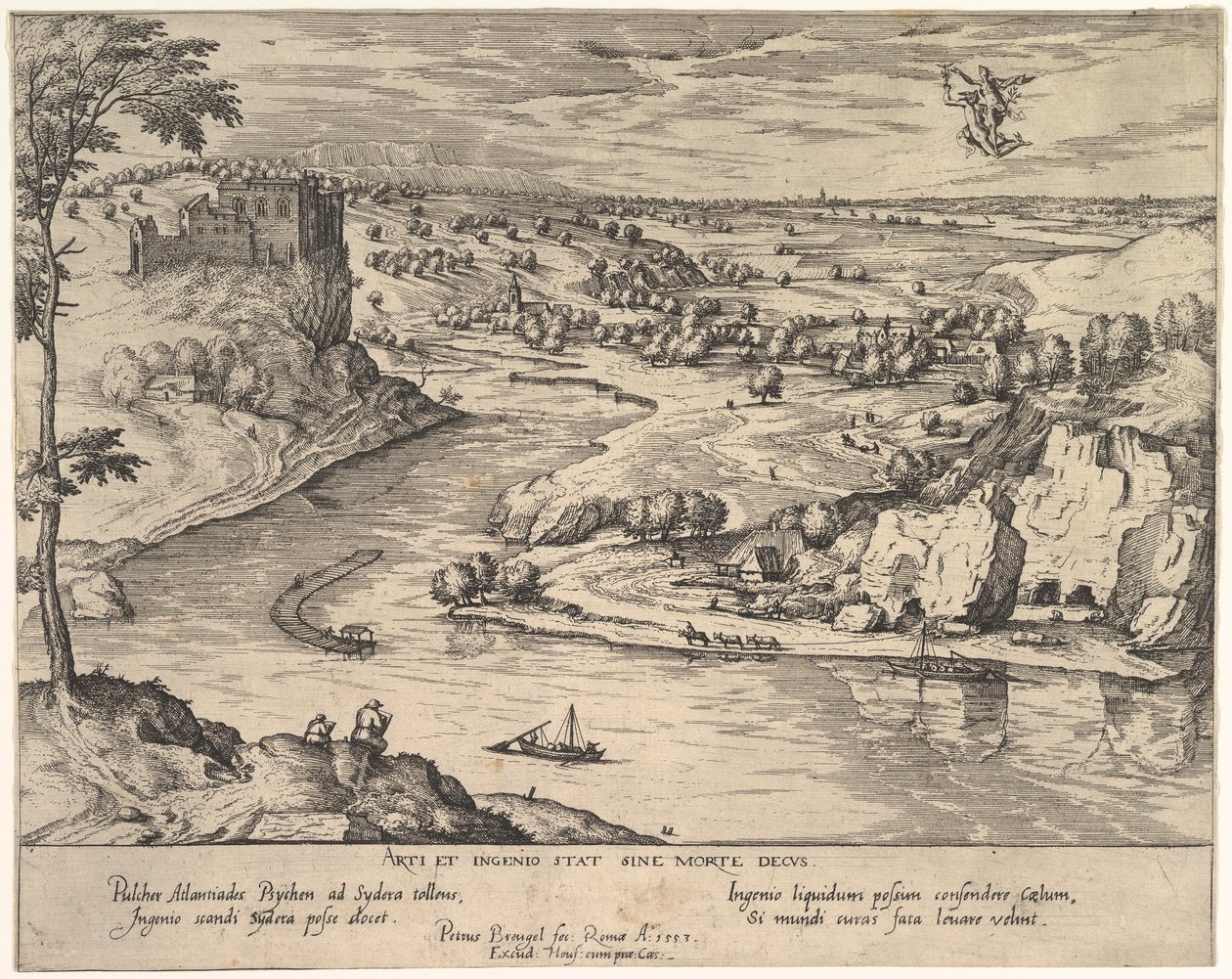 Paisagem fluvial com Mercúrio Abduzindo Psique, ca. 1595. de Simon Novellanus