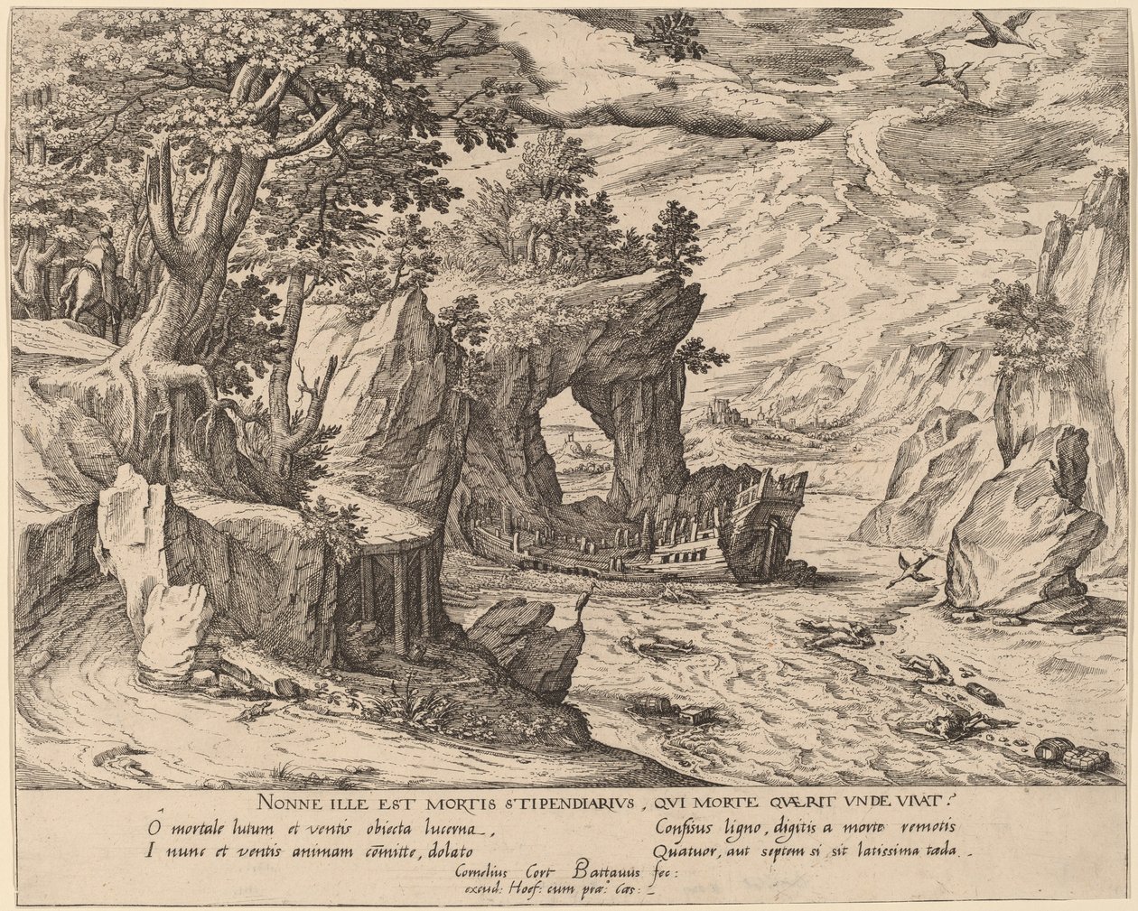 Depois do naufrágio de Simon Novellanus after Cornelis Cort