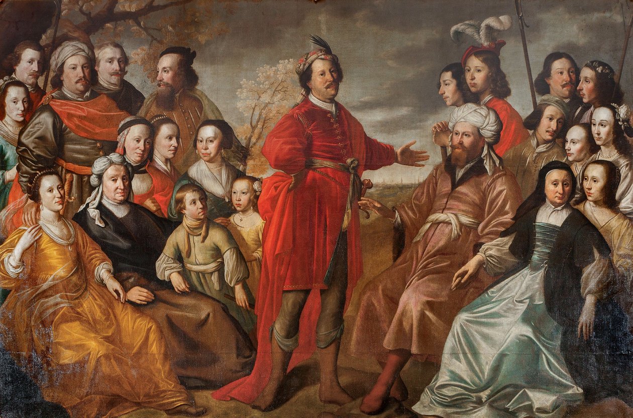 O chamado retrato de família Gröning, c.1663 (óleo sobre tela) de Simon Peter Tilemann