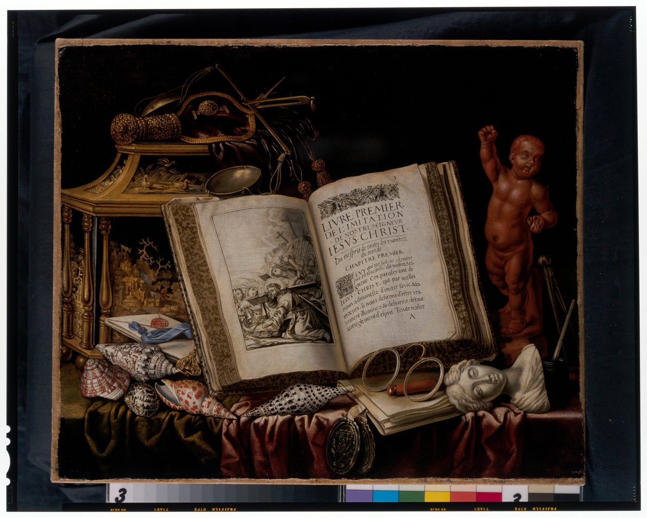 Uma natureza-morta de vanitas de Simon Renard de Saint Andre
