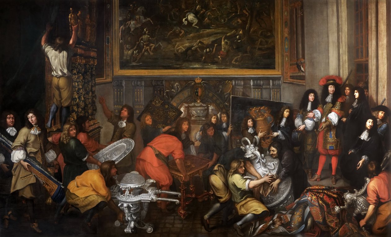 Luís XIV visita a Manufacture des Gobelins em 15 de outubro de 1667 de Simon Renard de Saint Andre