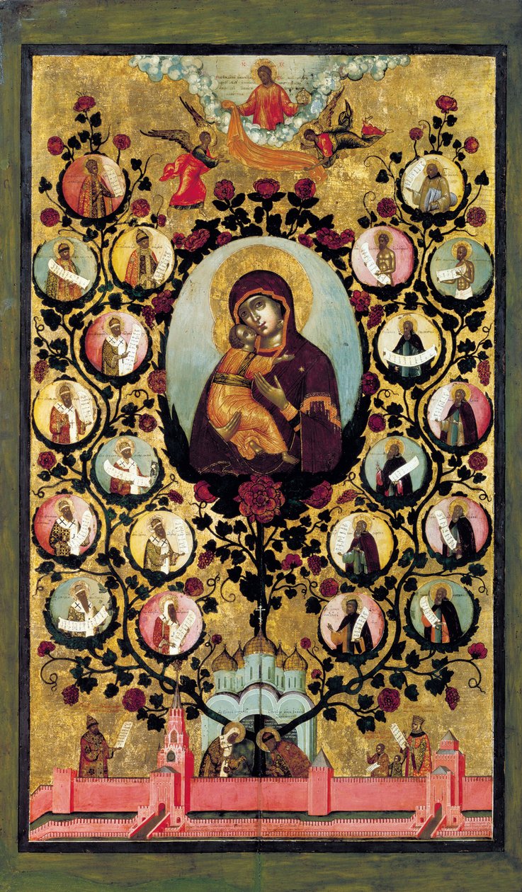 Apoteose da Virgem de Vladimir, 1668. de Simon Ushakov