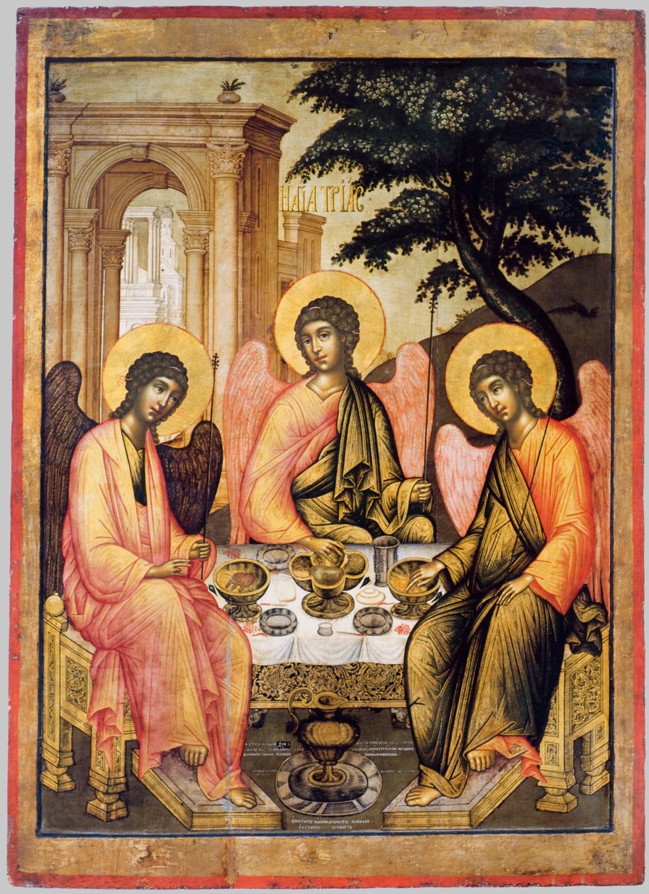 Trindade do Antigo Testamento, 1671 (tempera sobre madeira) de Simon Ushakov