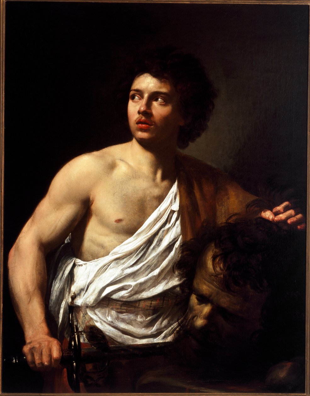 David segurando a cabeça de Golias Pintura por Simon Vouet (1590-1649) de Simon Vouet