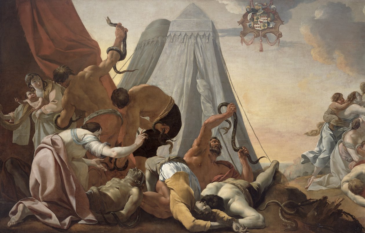Israelitas para olharem para a serpente de bronze de Simon Vouet