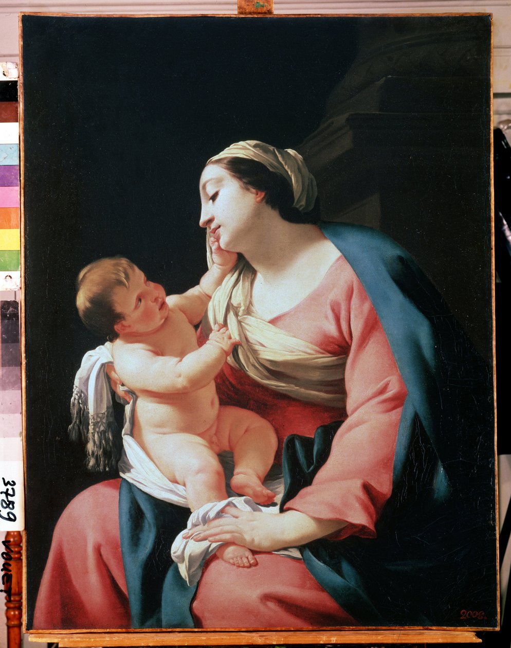 A Virgem e o Menino (Virgem e Menino). Pintura de Simon Vouet (1590-1649). Óleo sobre tela, 99,1 x 76,5 cm, início do século XVII. Escola francesa, arte barroca. Museu Hermitage, São Petersburgo. de Simon Vouet
