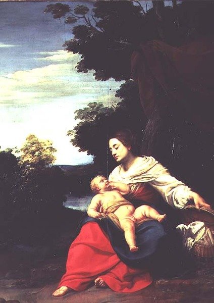 A Madonna com um Cesto de Simon Vouet
