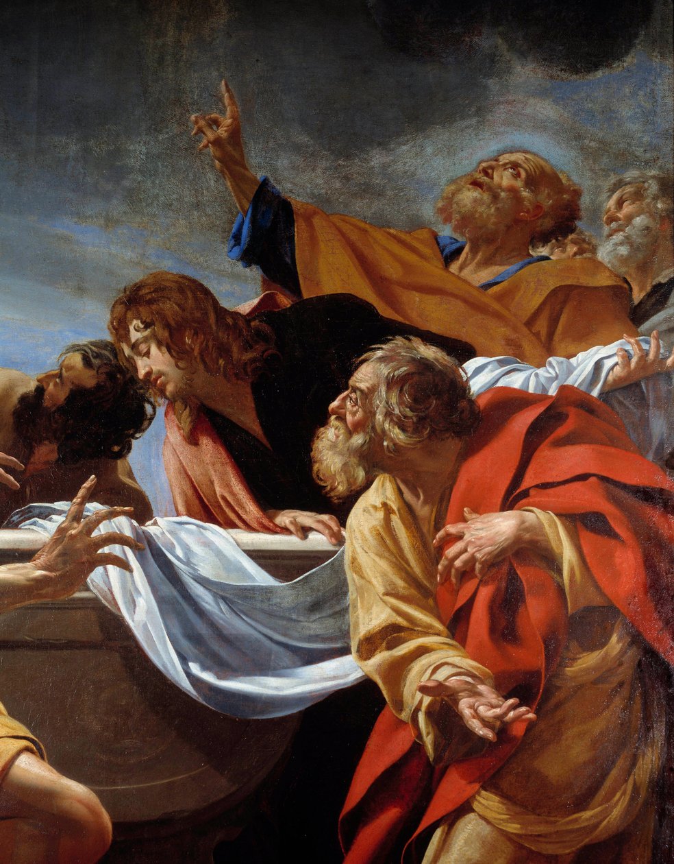 Os Apotres no Túmulo da Virgem Detalhe de um quadro de Simon Vouet (1590-1649) Paris do século XVII, Eglise Notre Dame des Champs de Simon Vouet