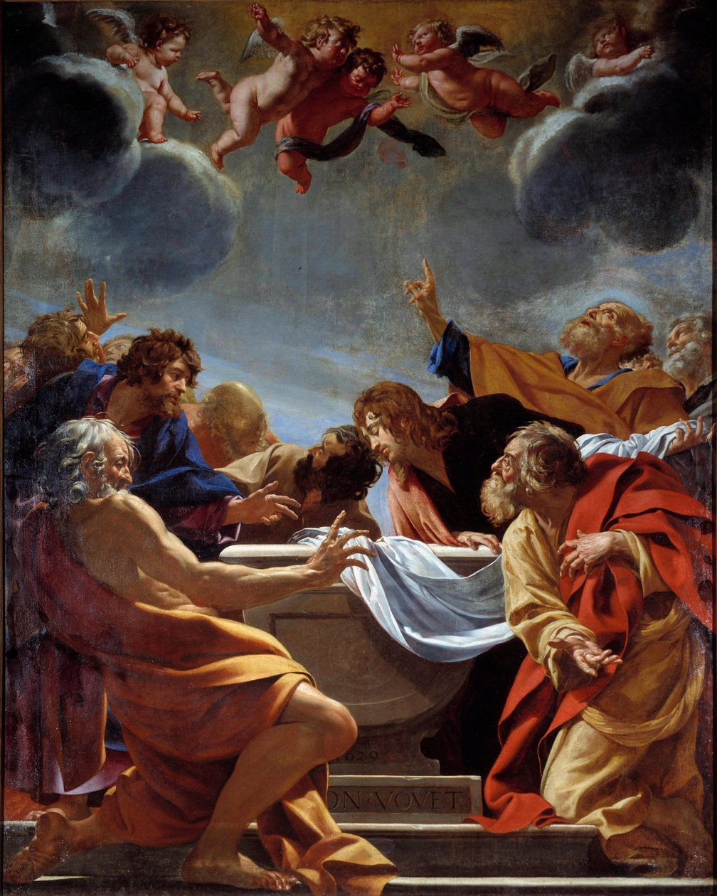 Os Apotres no Túmulo da Virgem Pintura de Simon Vouet (1590-1649) Paris do século XVII, Eglise Notre Dame des Champs de Simon Vouet