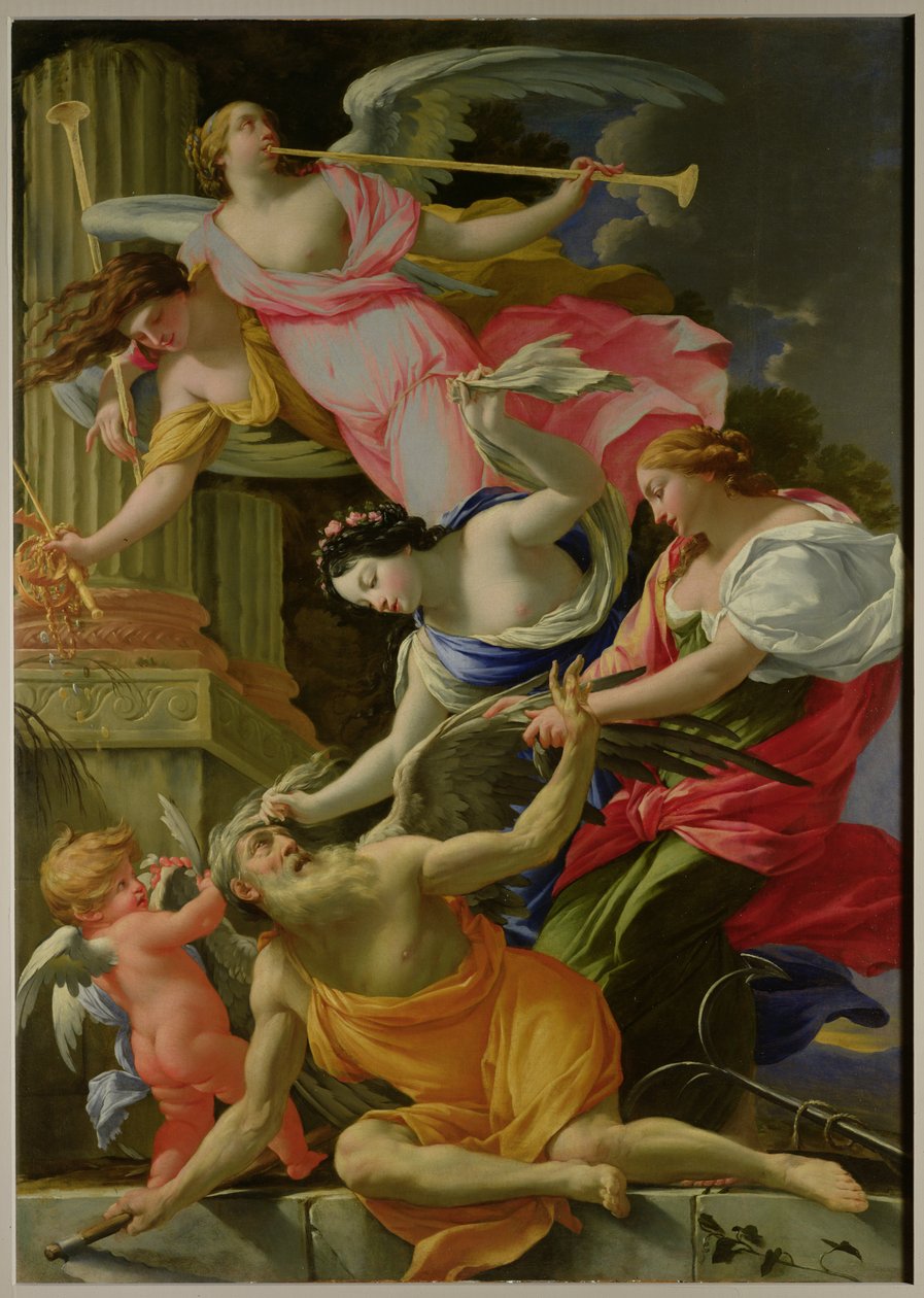 Tempo vencido pelo amor, Vênus e esperança, c.1645-46 de Simon Vouet