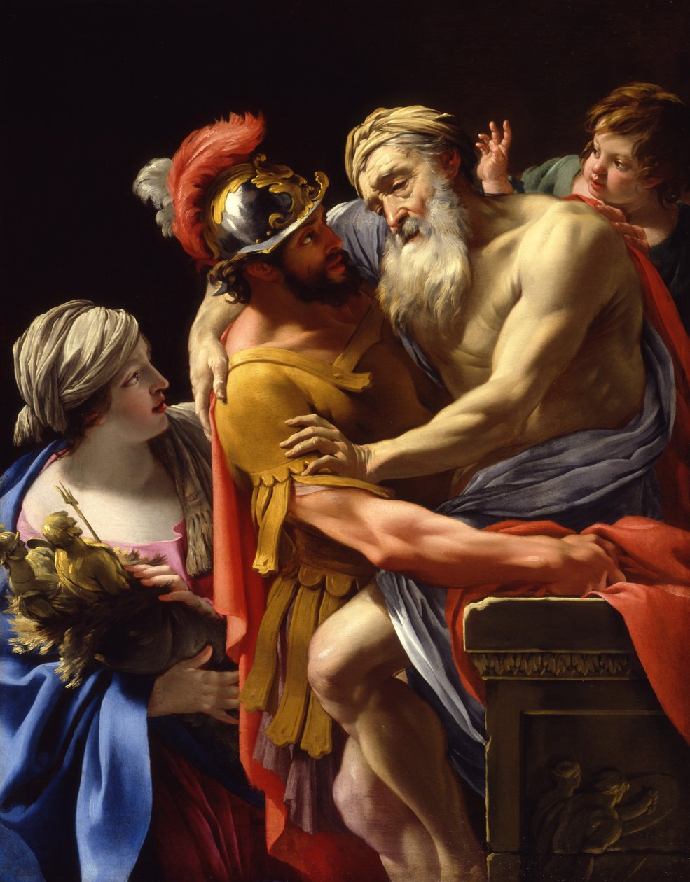 Æneas e seu pai fugindo de Tróia, c.1635 de Simon Vouet