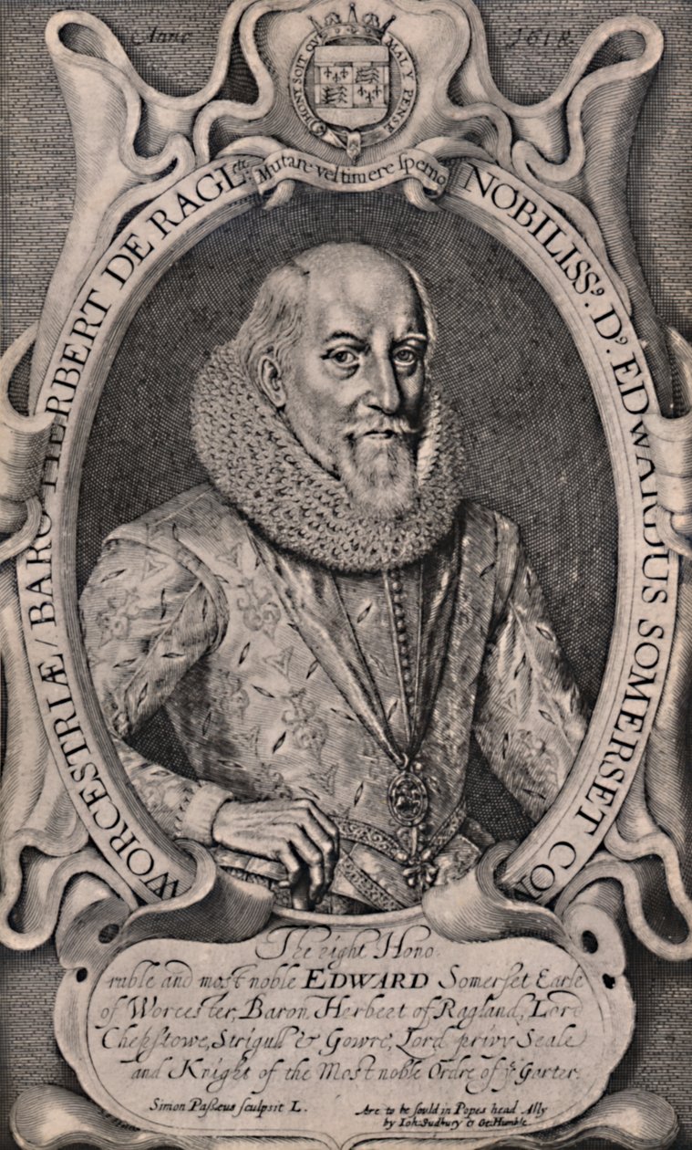 Edward Somerset, 4º Conde de Worcester, cortesão inglês, c1618 1894 de Simon de Passe