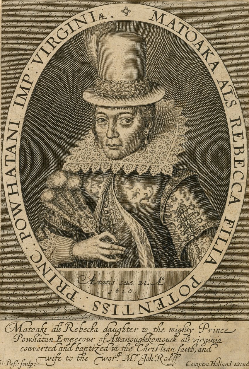 Pocahontas, 1616. de Simon de Passe