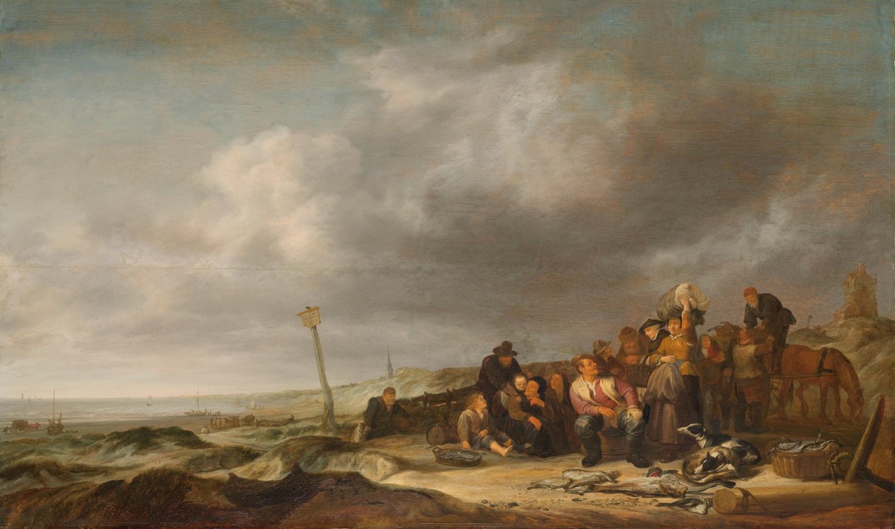 Praia com Pescadores de Simon de Vlieger (attributed to)