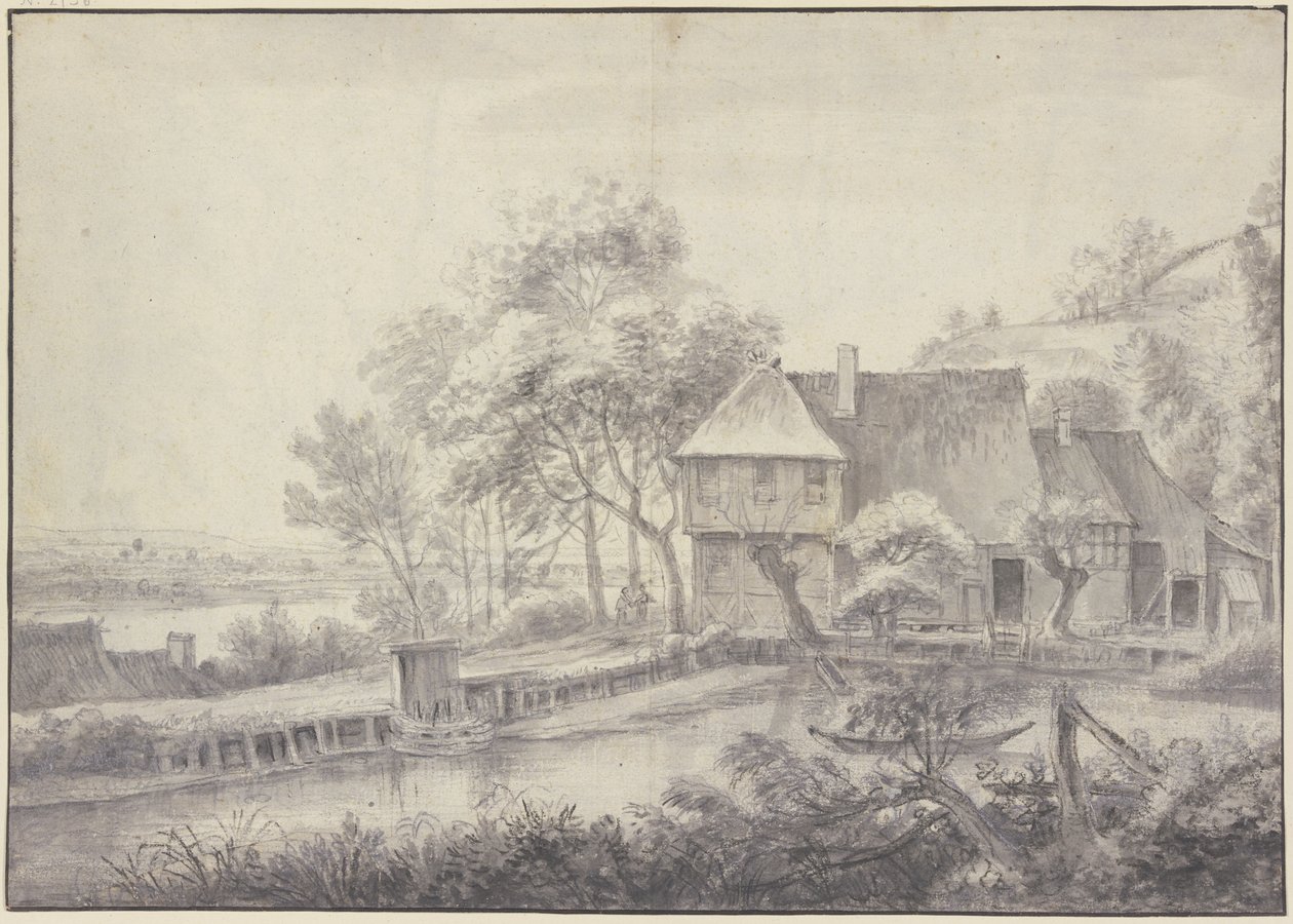 Quinta junto a um canal de Simon de Vlieger