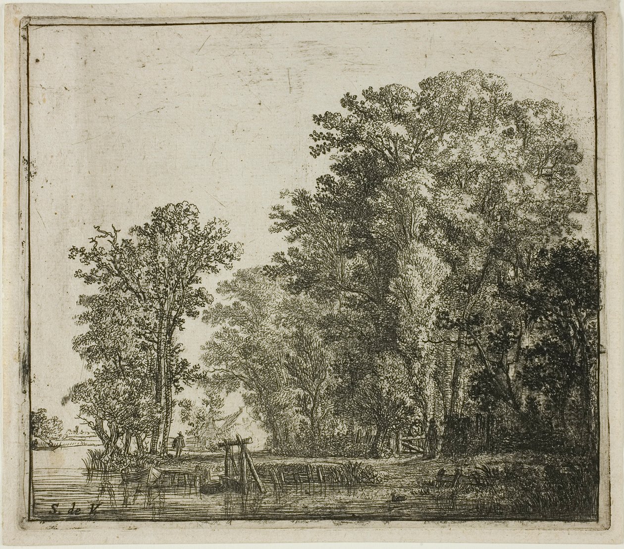 Bosques perto de um canal de Simon de Vlieger
