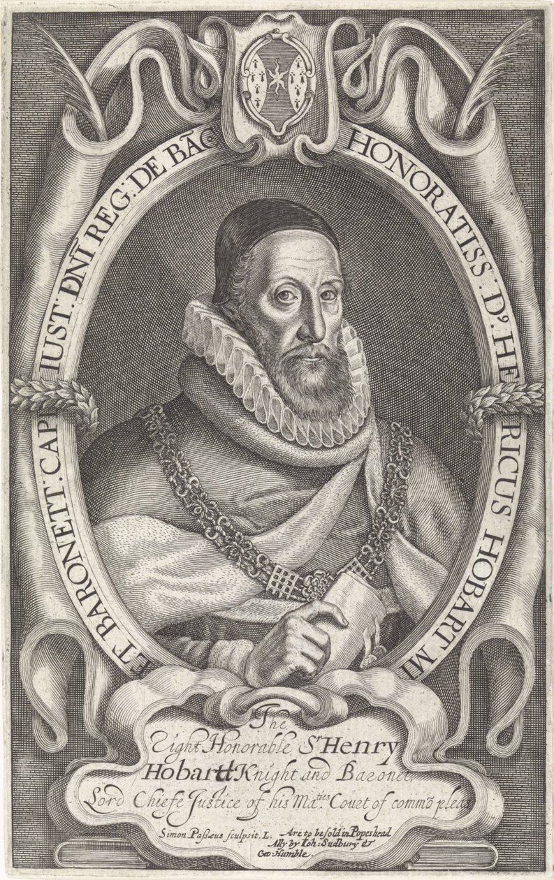 Retrato de Henry Hobart de Simon van de Passe