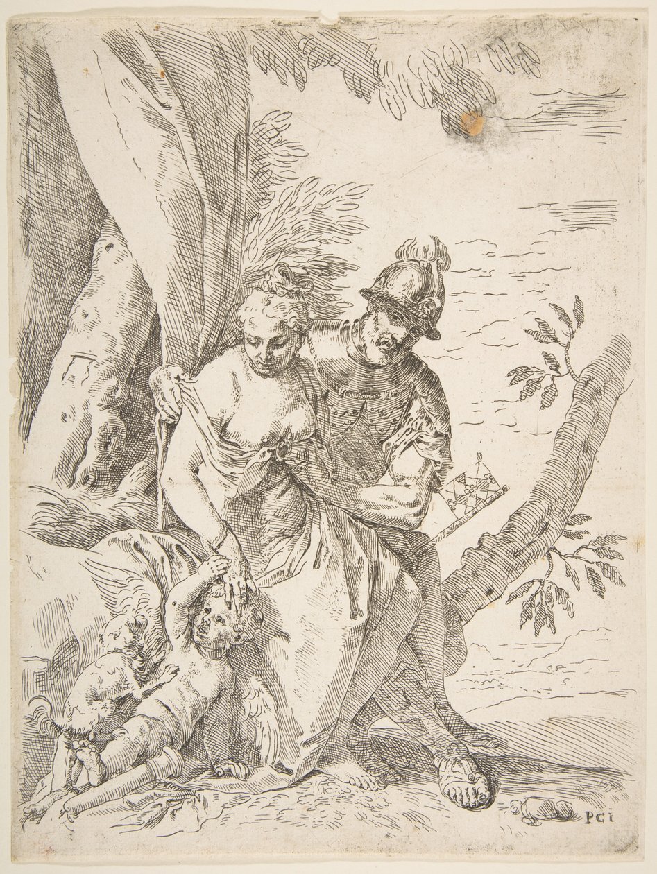 Marte, Vênus e Cupido de Simone Cantarini