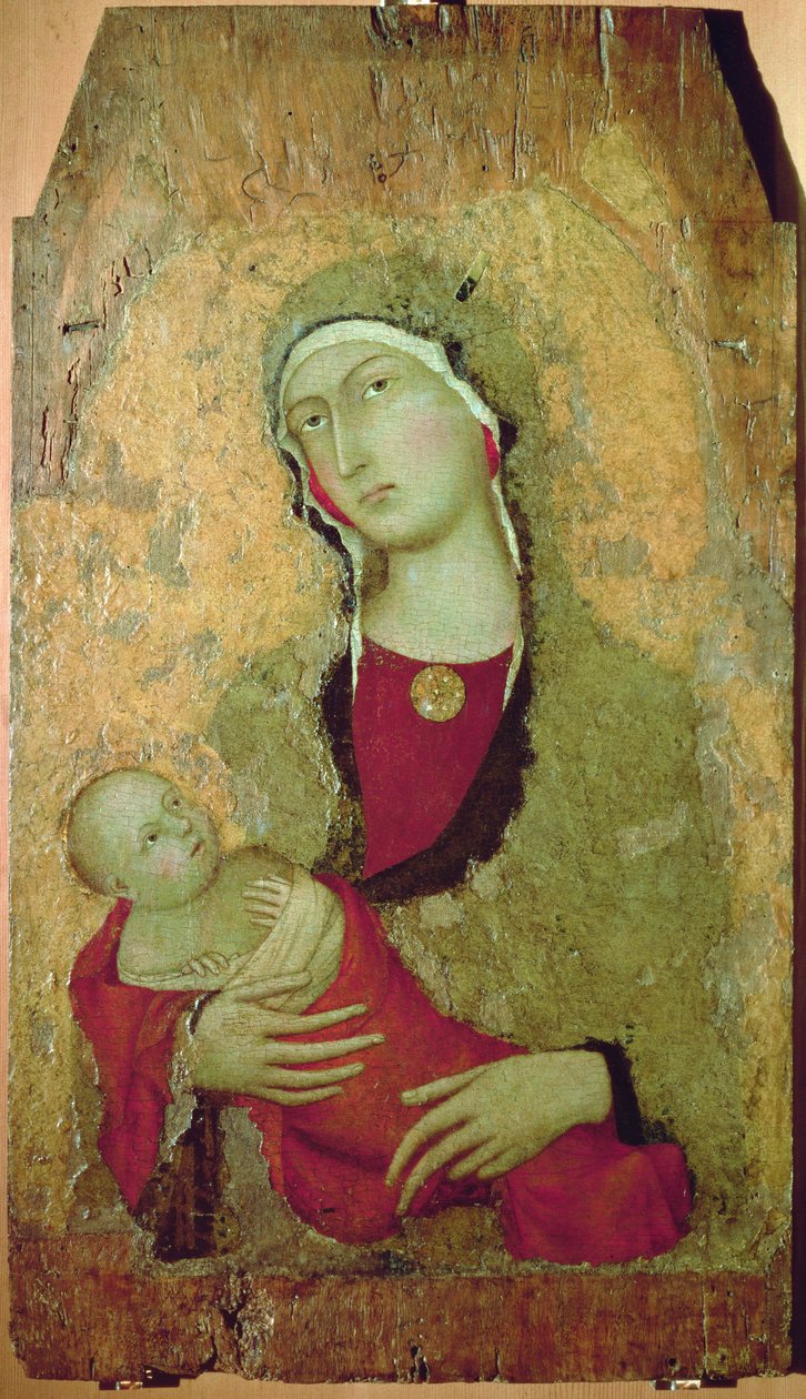 Madonna and Child (tempera no painel) de Simone Martini