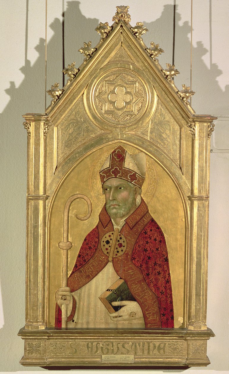 Santo Agostinho, 1320 (têmpera de ovo e ouro no painel) de Simone Martini