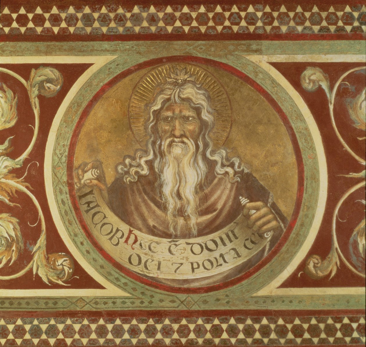 Maesta: Jacob, detalhe da moldura, 1315 (detalhe de 51591) de Simone Martini