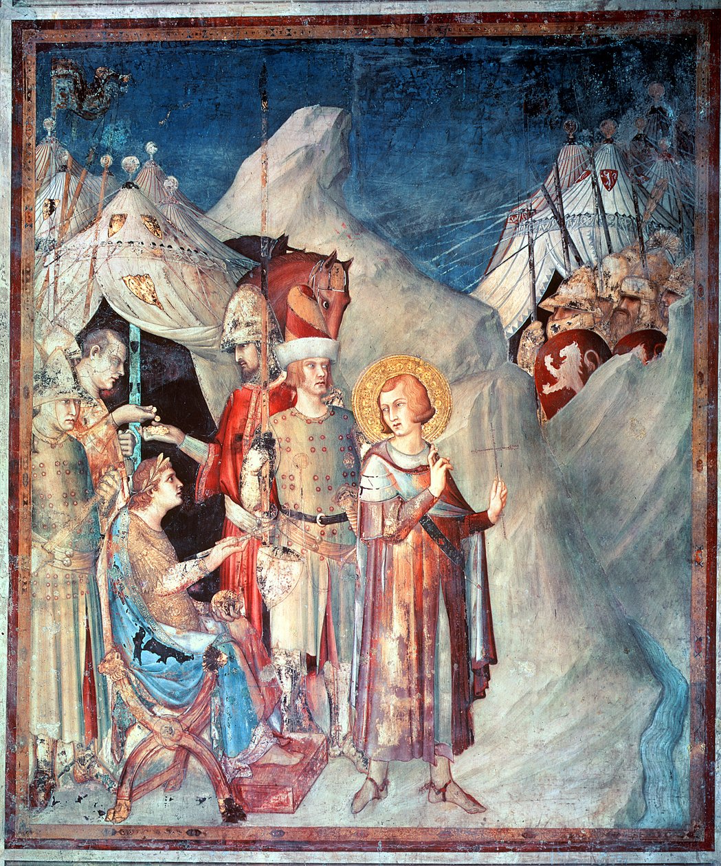 São Martinho Renunciando a sua Vida como Soldado, da Vida de São Martinho, 1326 de Simone Martini