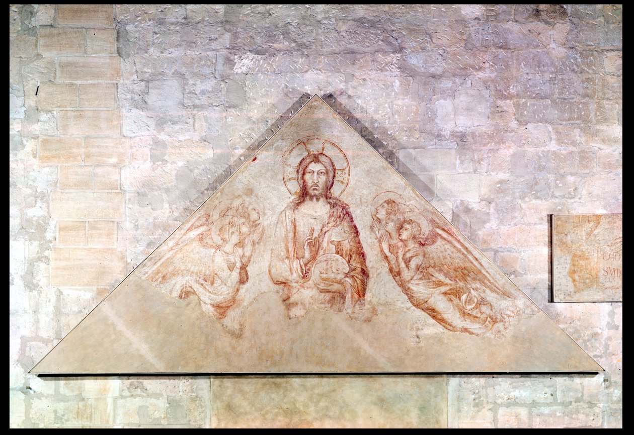 Tímpano representando Cristo, o Redentor, rodeado de anjos, 1341 de Simone Martini