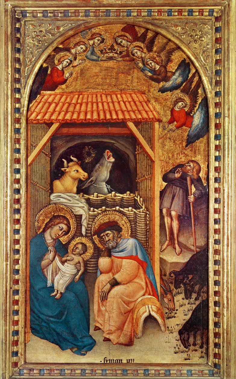Natividade, c.1380 (têmpera no painel) de Simone dei Crocifissi